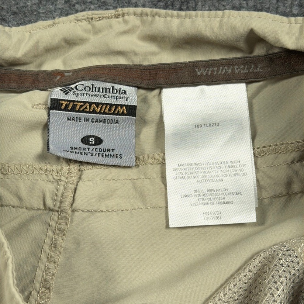 Columbia Convertible Cargo Pants Womens S Khaki Titanium Omni-Dry Zip Off Hiking - Picture 5 of 15